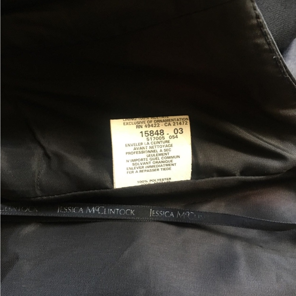 Jessica McClintock Black satin gown Dress size XS S - Picture 5 of 5